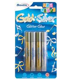 Gold & Silver Glitter Glue 4 X 10.5ml